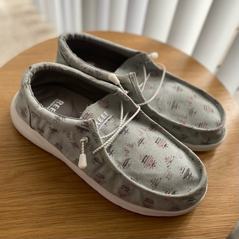 REEF Cushion Coast Textile Gray Sedona Men Slip-on Shoes - Size 12